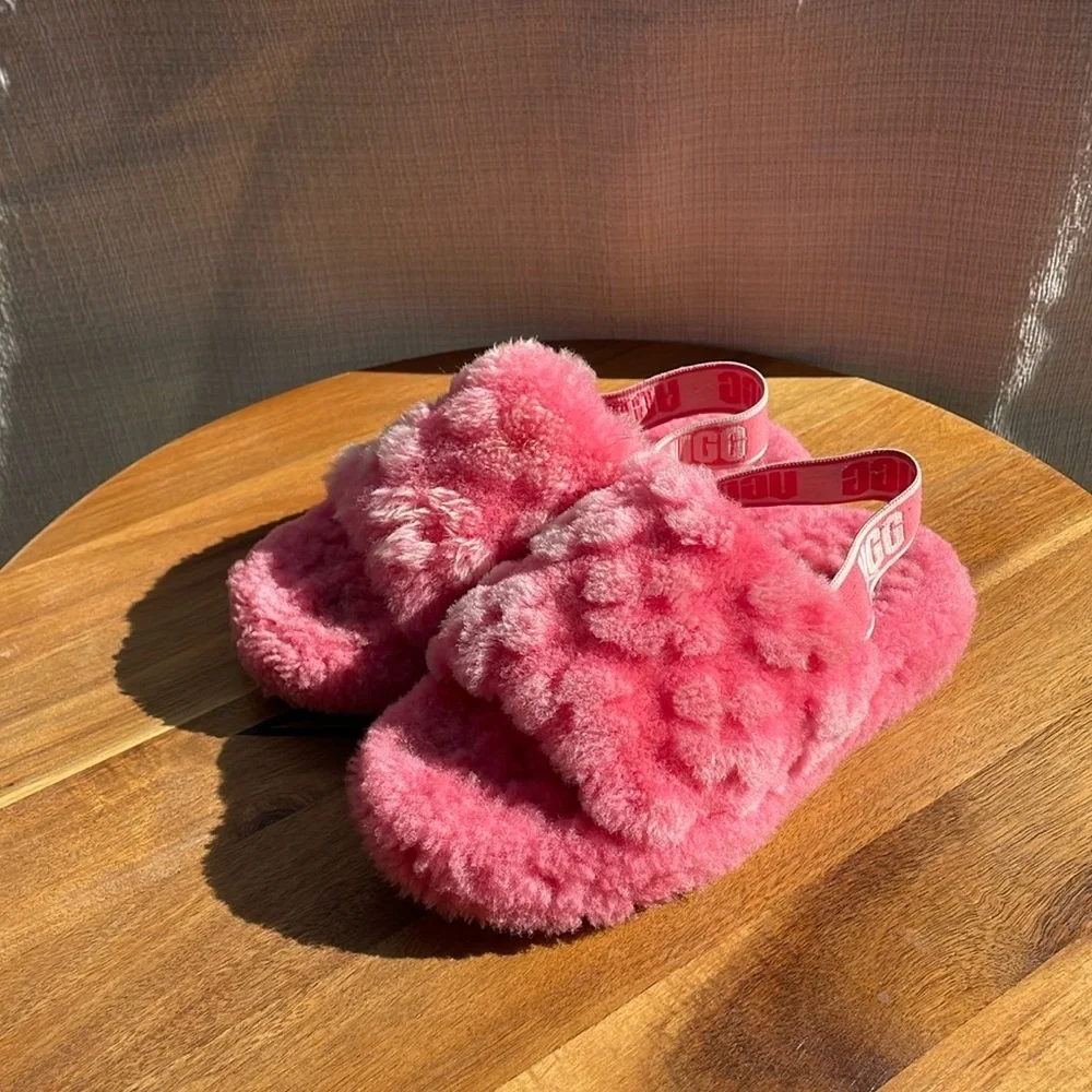 UGG Fluff Yeah Slide Poppy Slide Pink Size 13